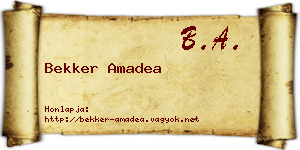 Bekker Amadea névjegykártya